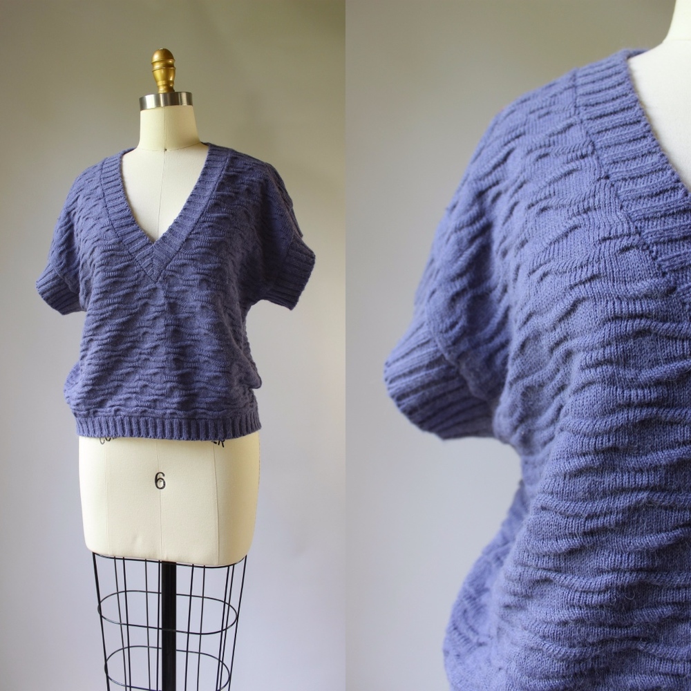 Vintage 80s Deep V Avant Garde Sweater